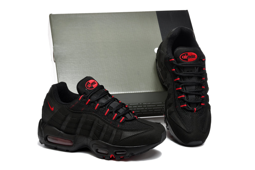 Nike Air Max 95 – Triple Black with Red Accents