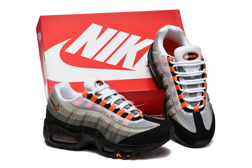 Nike Air Max 95 – Grey / Black with Neon Orange Accents