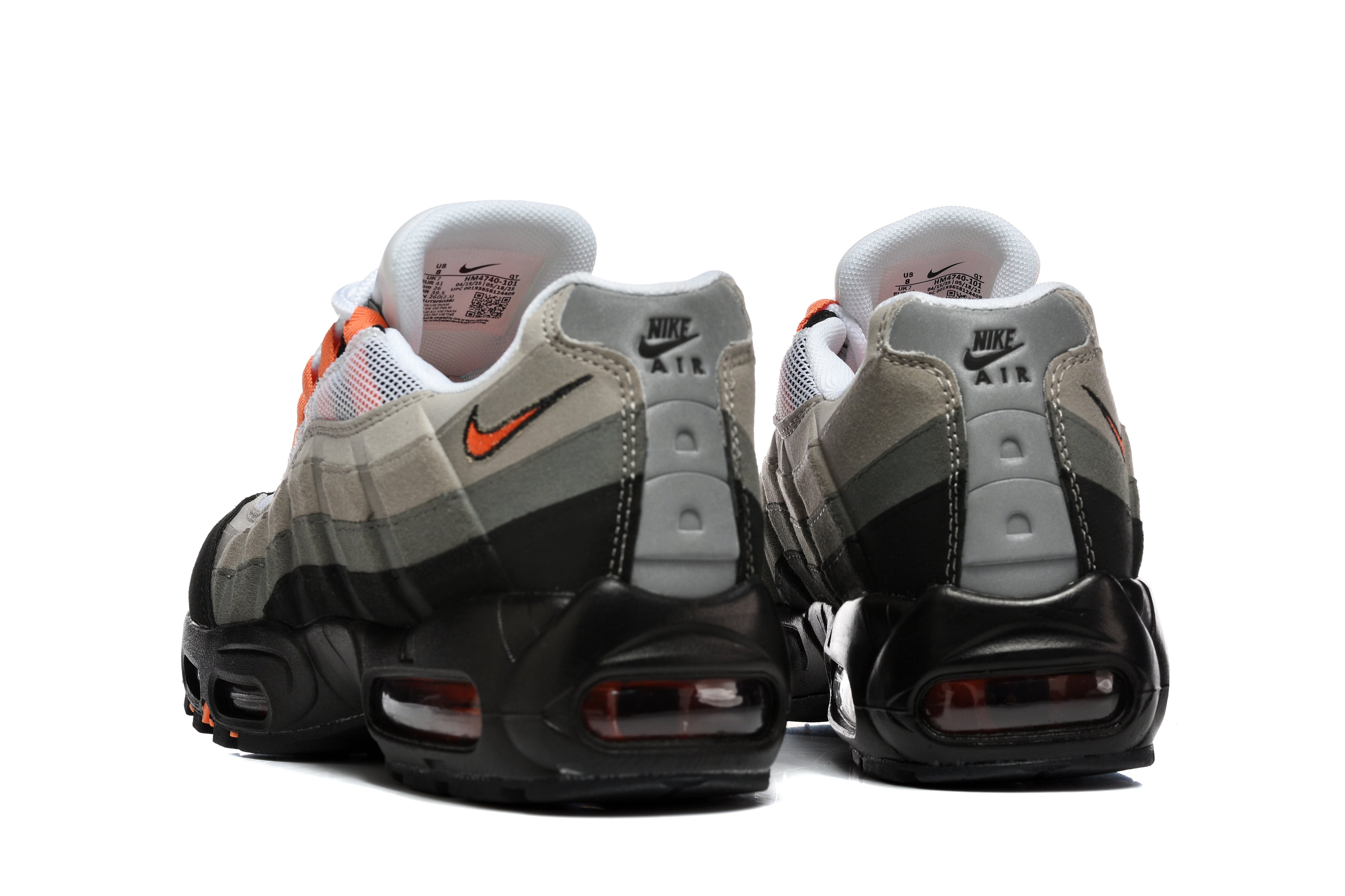 Nike Air Max 95 – Grey / Black with Neon Orange Accents