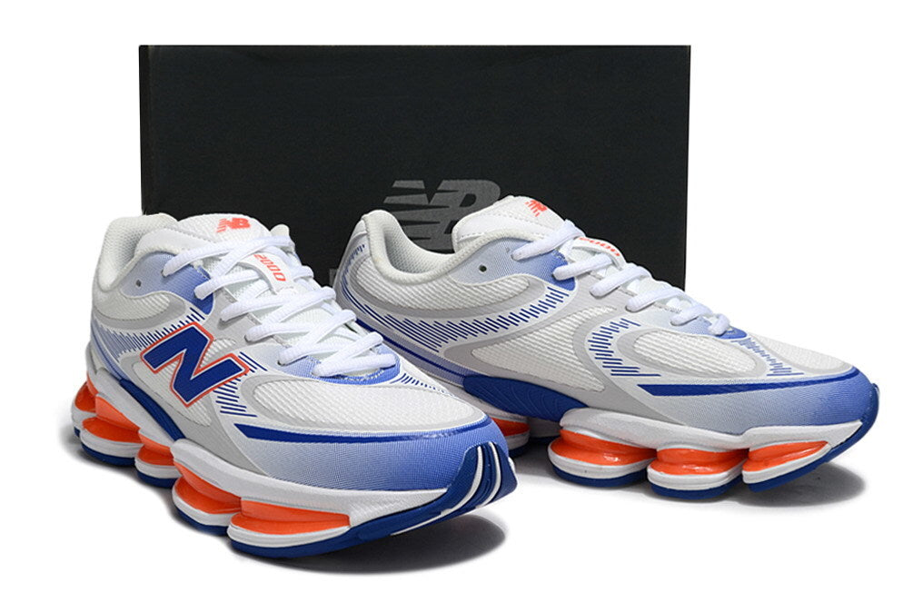 New Balance 2000 – White / Royal Blue / Orange Cushion-Pod Runner